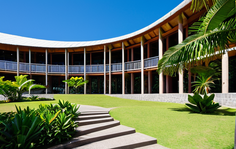누벨칼레도니 전통 예술 갤러리 - Tjibaou Cultural Center Exterior**

"The Tjibaou Cultural Center in Nouméa, New Caledonia, during th...