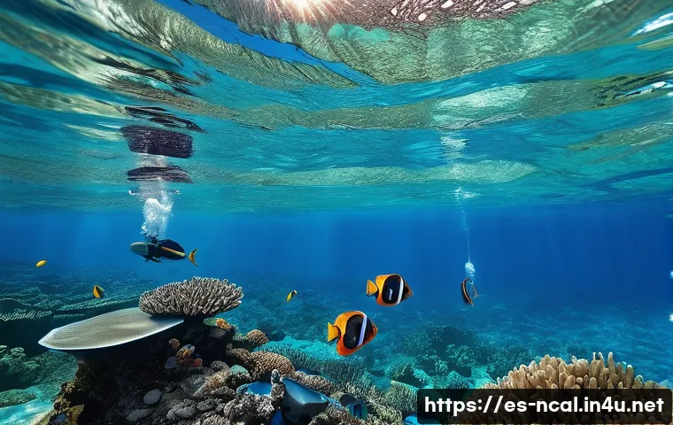 누벨칼레도니 가족 여행 추천지 - **Prompt 1: Vibrant Underwater Family Snorkel in New Caledonia**
    A happy family, including two p...